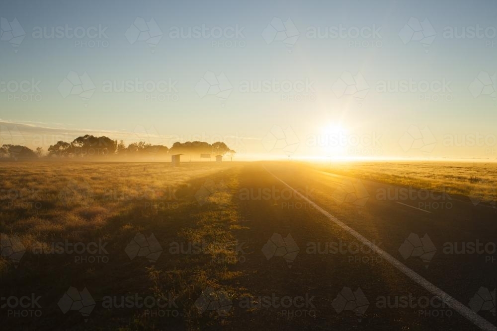 Country highway at Sunrise - Australian Stock Image