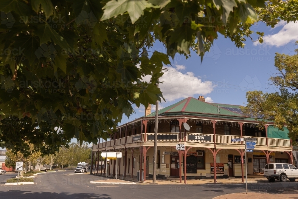Country pub on corner in small regional town of Coolah in New South Wales - Australian Stock Image