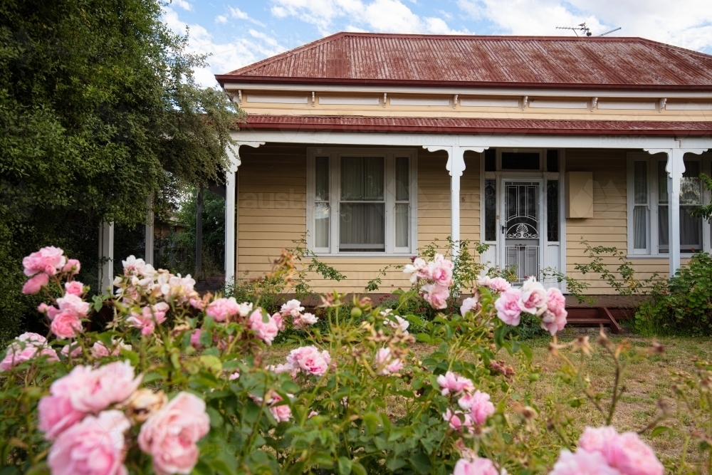Country/rural style timber house in Horsham, Victoria - Australian Stock Image