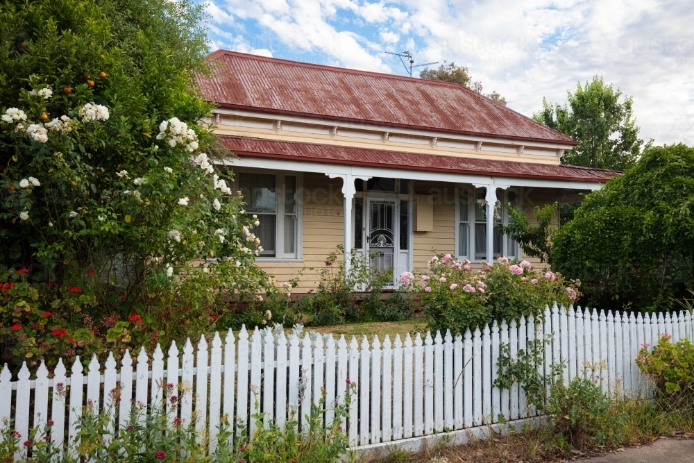 Country/rural style timber house in Horsham, Victoria - Australian Stock Image