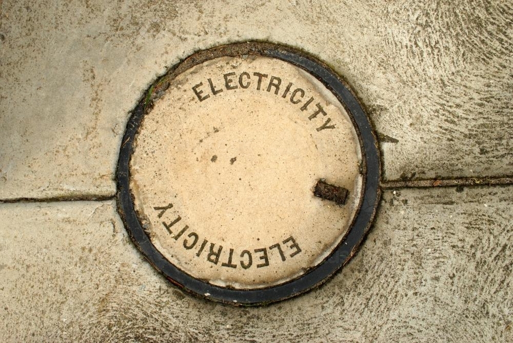 Cover to underground electricity access - Australian Stock Image