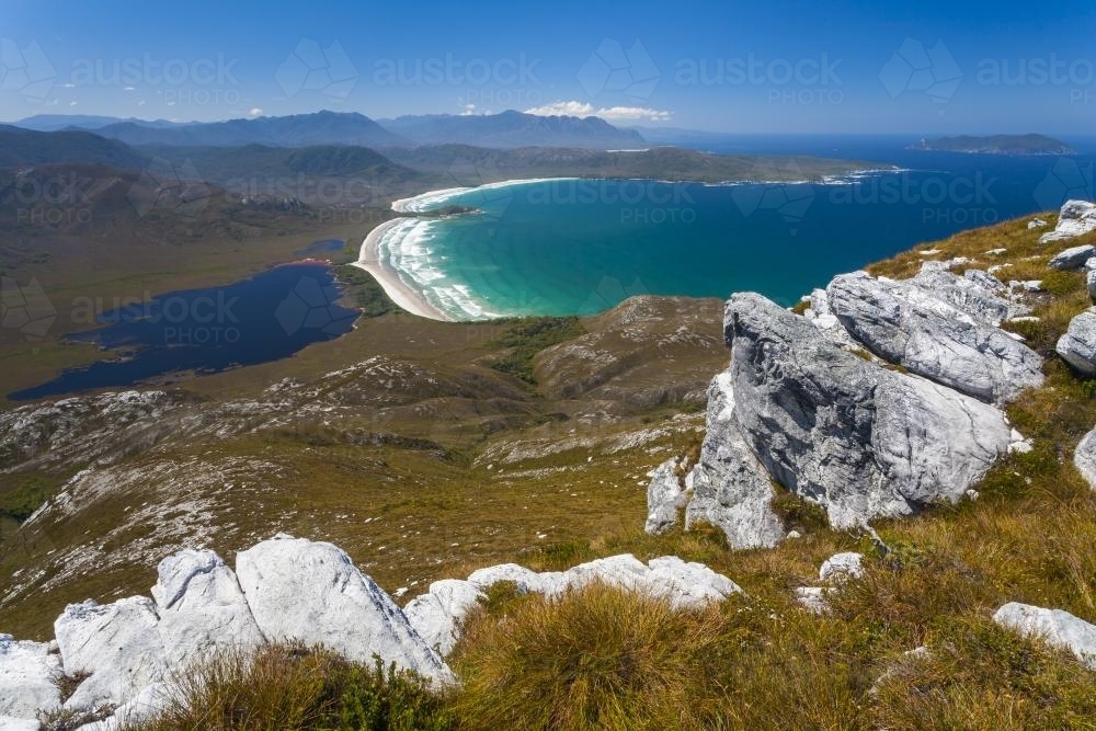 Cox Bight from New Harbour Range : Austockphoto Cox Bight from New Harbour Range - Australian Stock Image