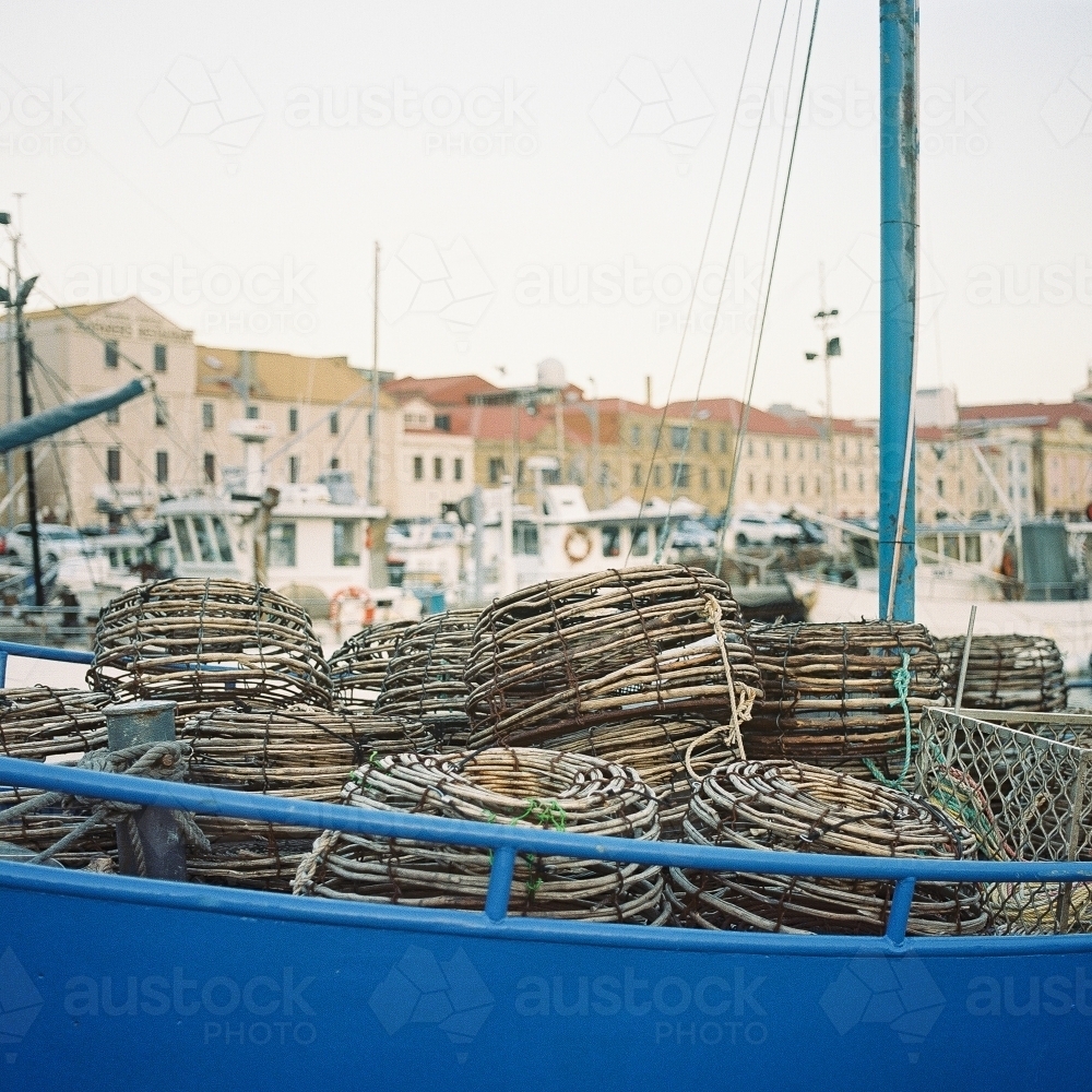 Crab Pot on Boat - Australian Stock Image