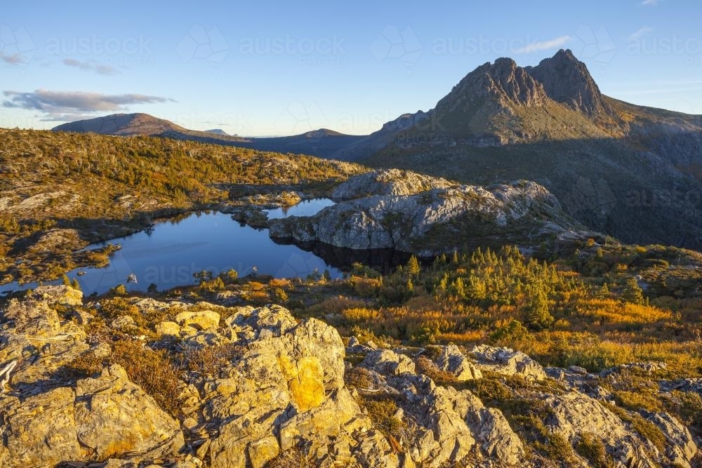 Cradle Mountain and Twisted Lakes - Australian Stock Image