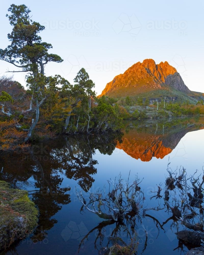 Cradle Mountain from Twisted Lakes - Australian Stock Image