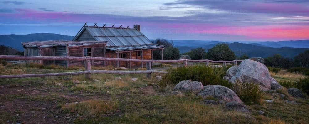 Craig's Hut at dawn - Australian Stock Image