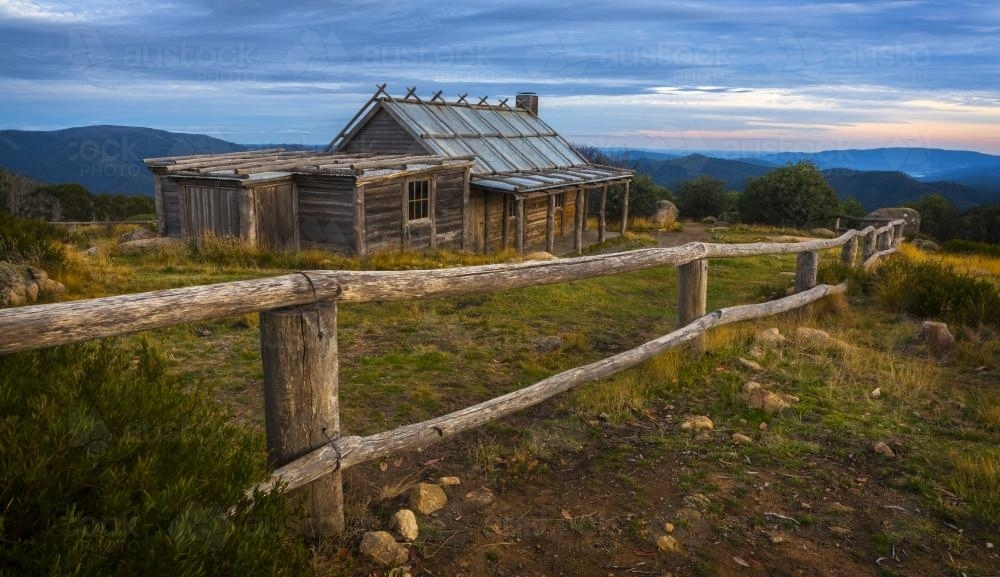 Craig's Hut at dawn - Australian Stock Image