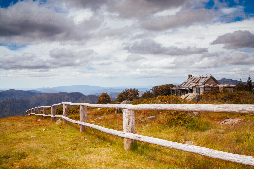 Craigs Hut from the set of 'Man from Snowy River' in Victoria's High Country, Australia - Australian Stock Image