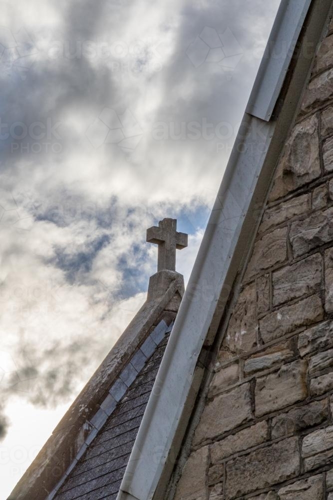 Cross on top of Country Church at Jerry's Plains - Australian Stock Image