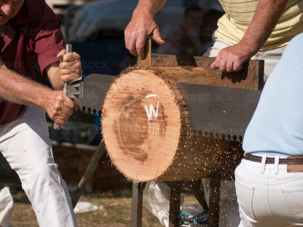 Crosscut saw competition - Australian Stock Image