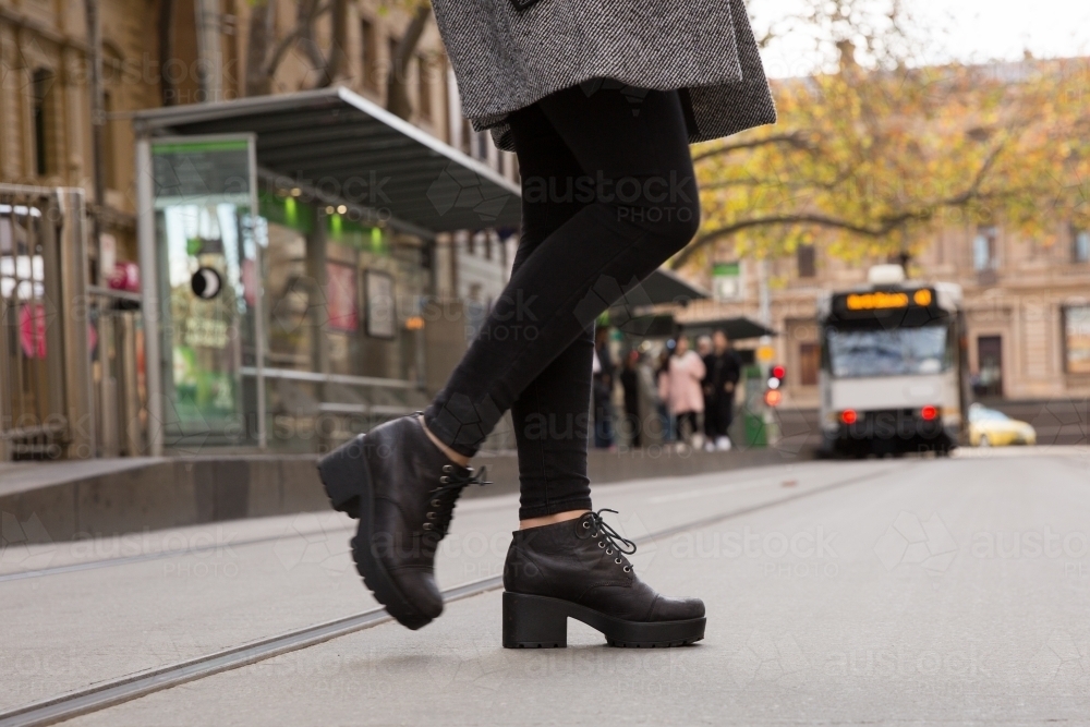 Crossing Collins Street - Australian Stock Image