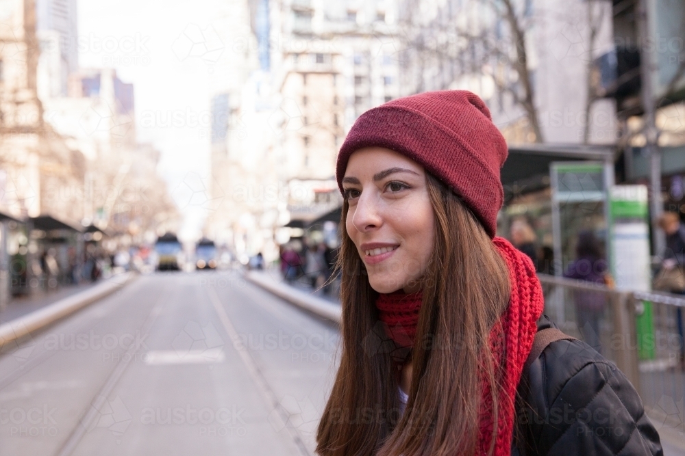 Crossing Collins Street Melbourne - Australian Stock Image