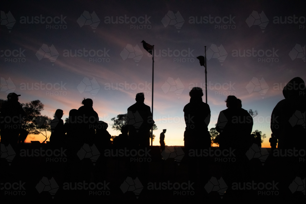Crowd gathered for dawn service - Australian Stock Image