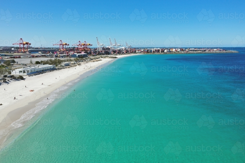 Crystal clear water of Port Beach and Fremantle Harbour in summer - Australian Stock Image
