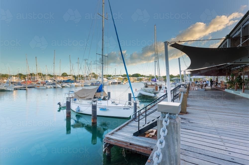 Cullen Bay Marina yachts in Darwin - Australian Stock Image