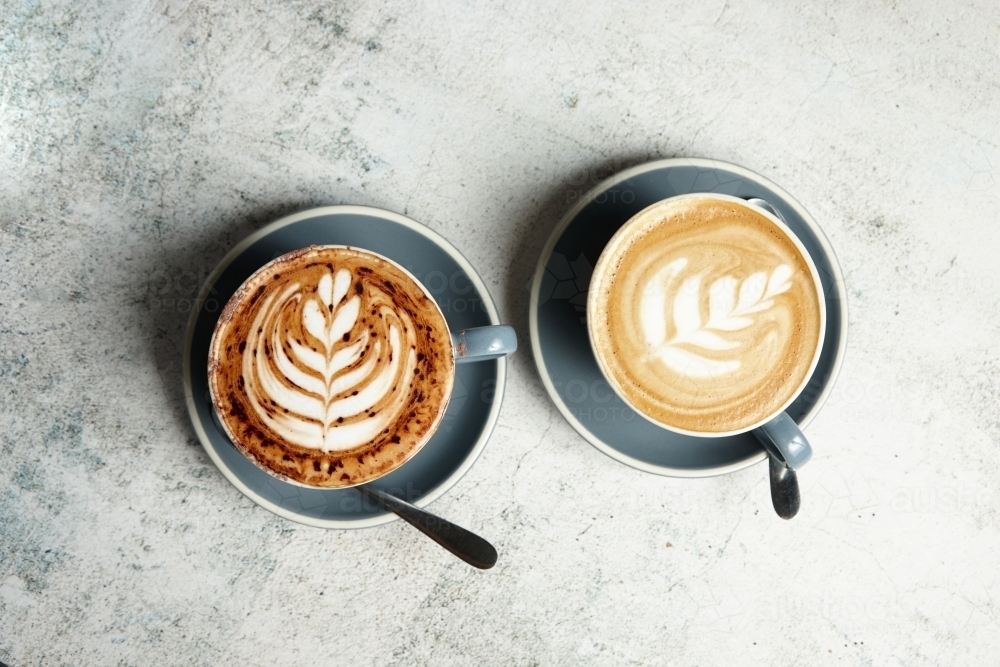 Cups of coffee  on the table - Australian Stock Image