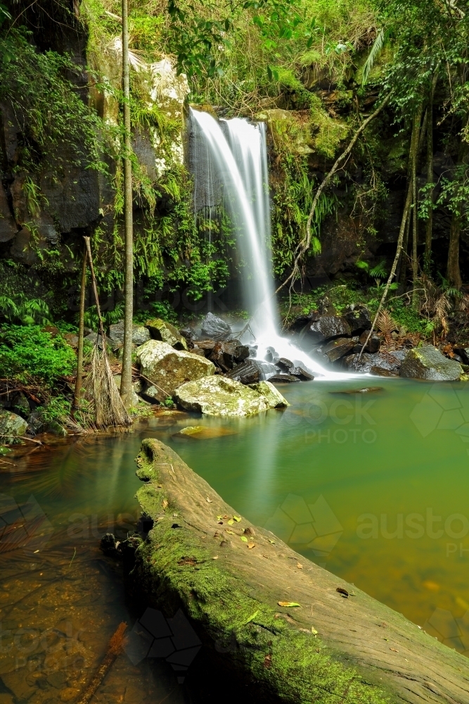 Curtis Falls waterfall and pool. - Australian Stock Image