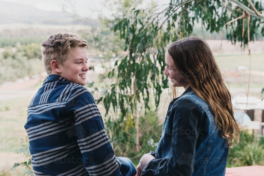 cute young teen couple - Australian Stock Image