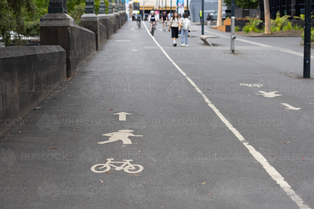 Cycling/ Running/ Walking path in Melbourne CBD - Australian Stock Image