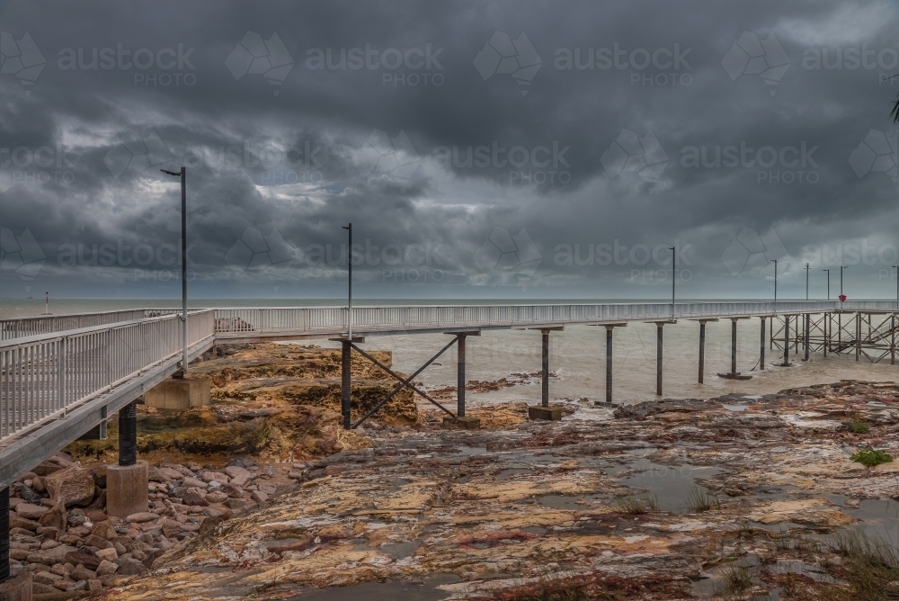 Cyclone Blanche sky at Nightcliff Jetty - Australian Stock Image