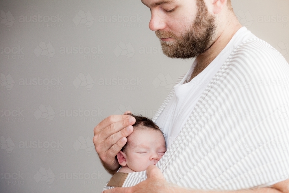 Dad with baby - Australian Stock Image