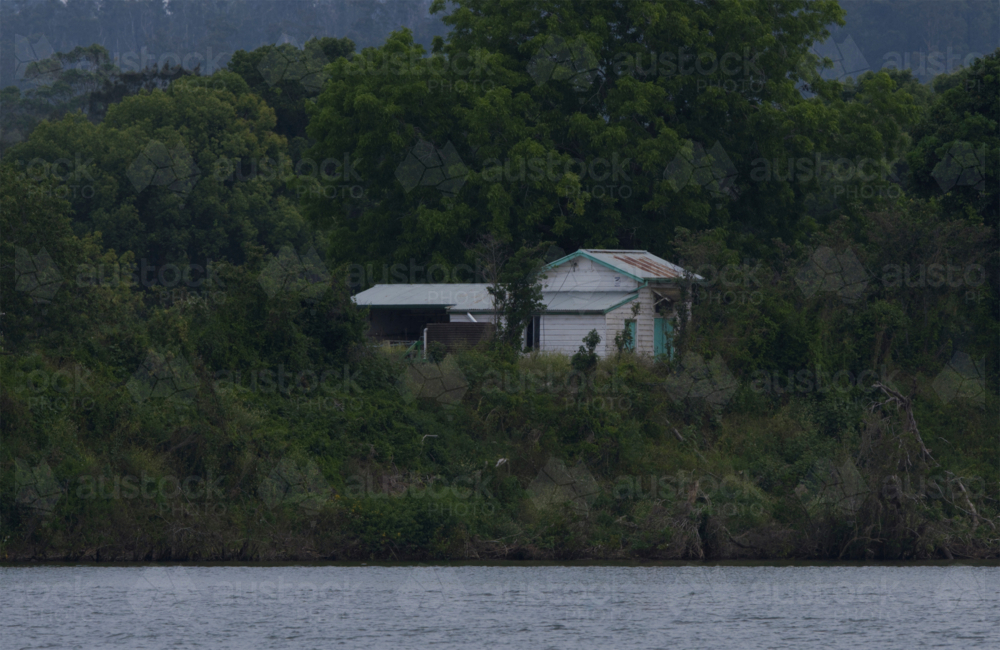 Dairy bale - shed by the river - Australian Stock Image