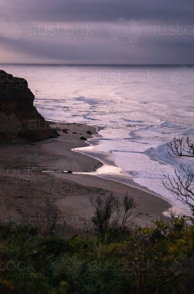 Dark coastline and sky - Australian Stock Image