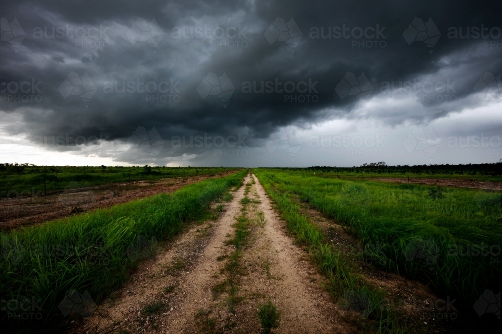 Dark Stormy Road Ahead - Australian Stock Image