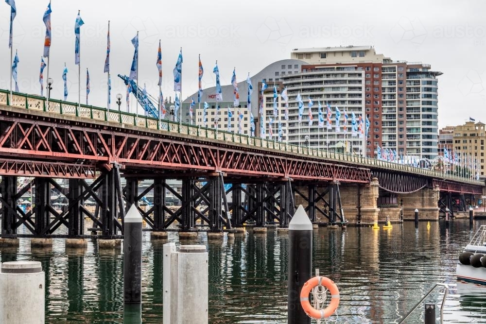 Darling Harbour footbridge and hotel - Australian Stock Image