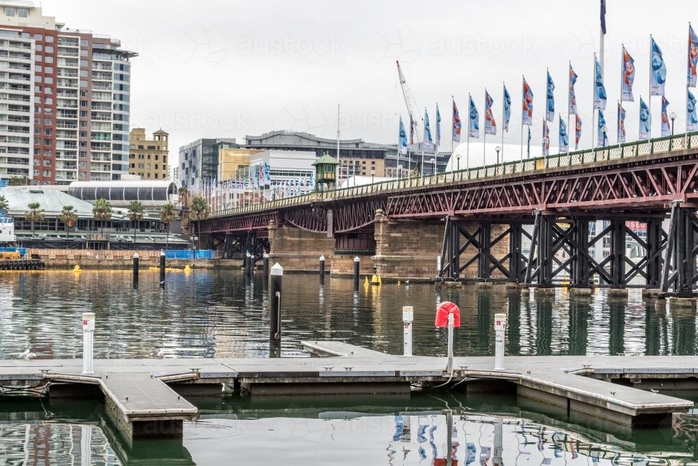 Darling Harbour footbridge and marina - Australian Stock Image