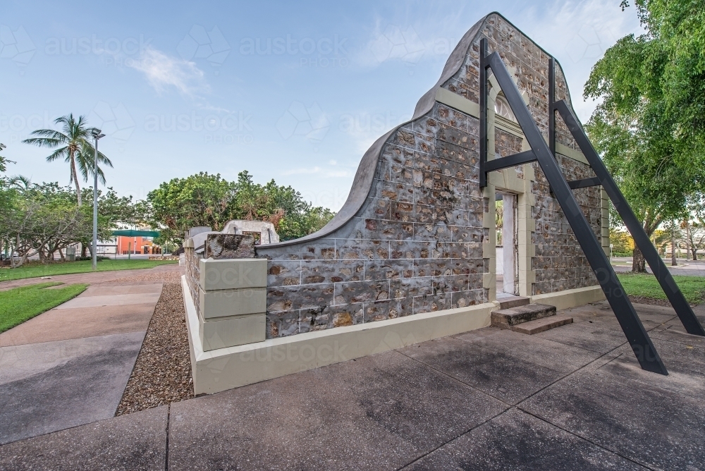 Darwin Town Hall ruins - Australian Stock Image