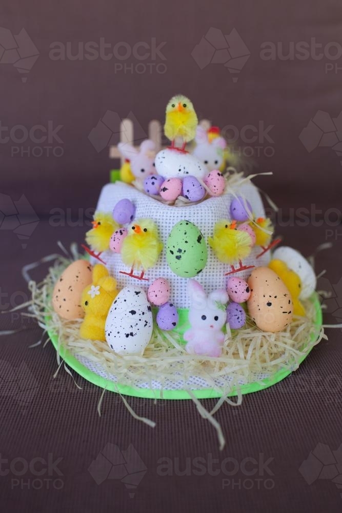 Decorated Easter hat - Australian Stock Image