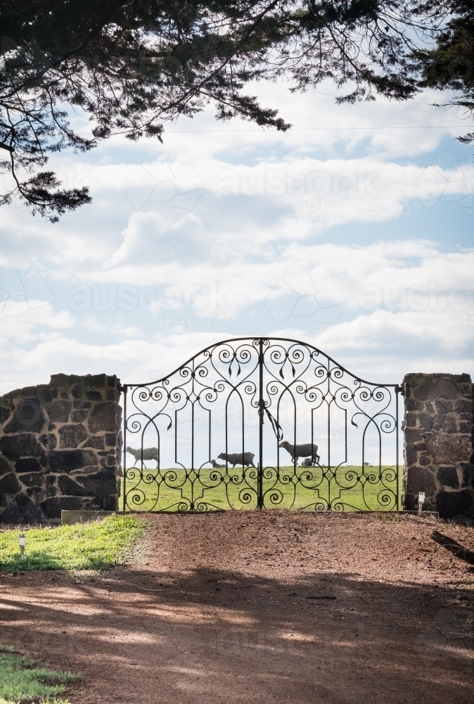 Decorative farm gates - Australian Stock Image