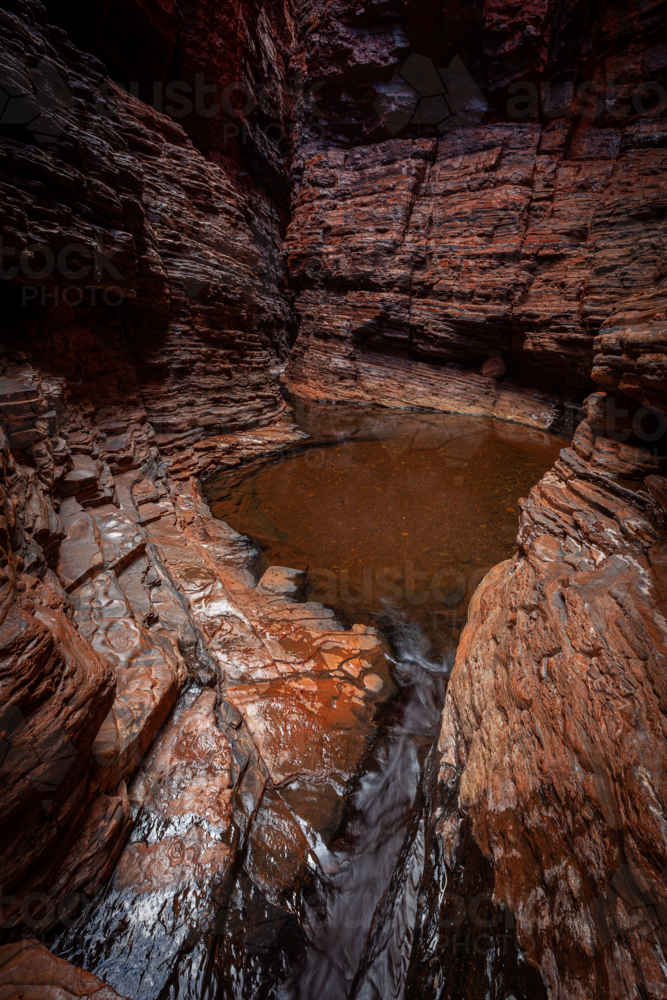 Deep Inside The Karijini Gorges - Australian Stock Image