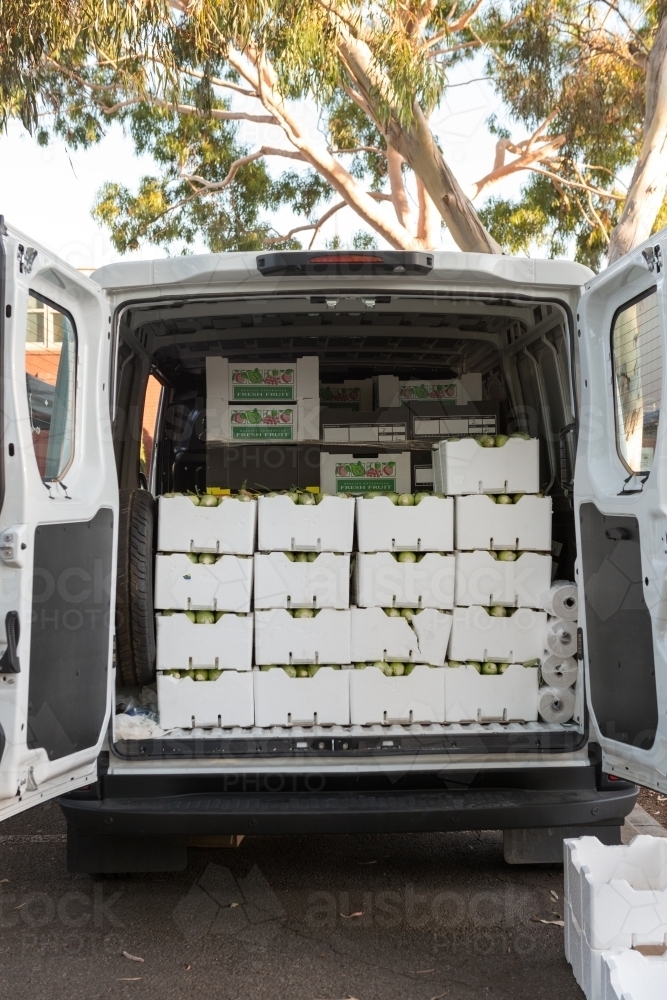 delivery van filled with fresh produce - Australian Stock Image