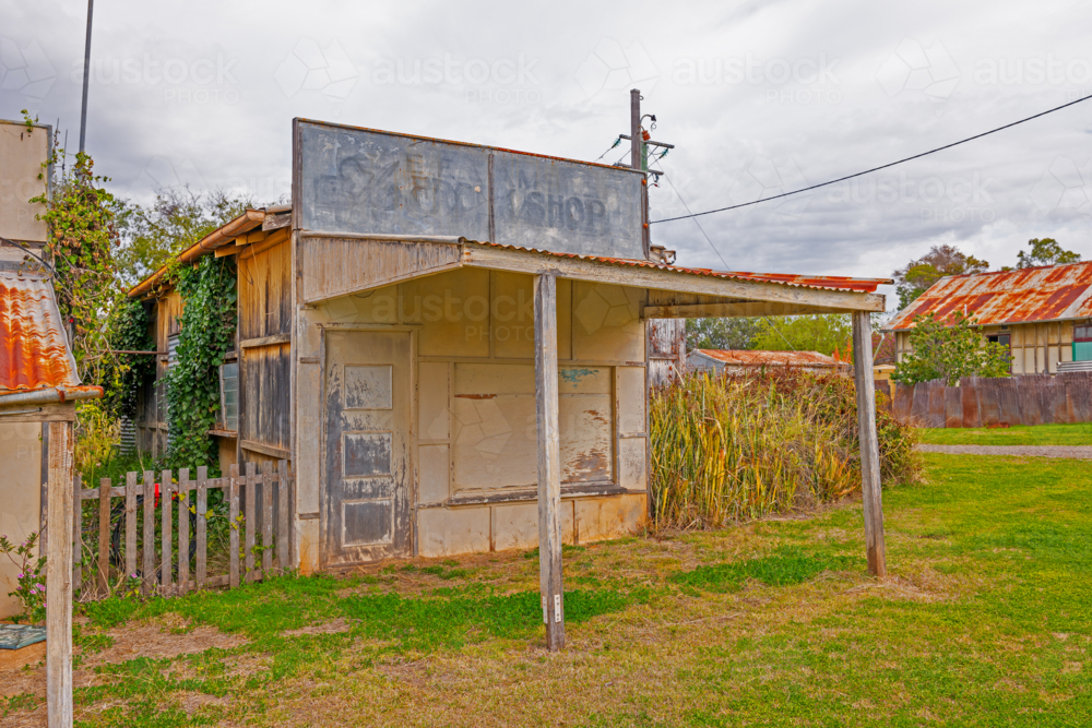 Derelict, abandoned old shops in the old gold mining town of Cracow - Australian Stock Image