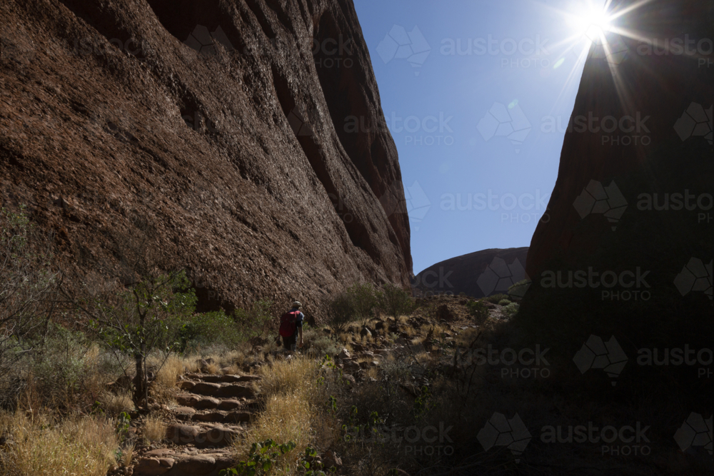 Desert hiking - Australian Stock Image