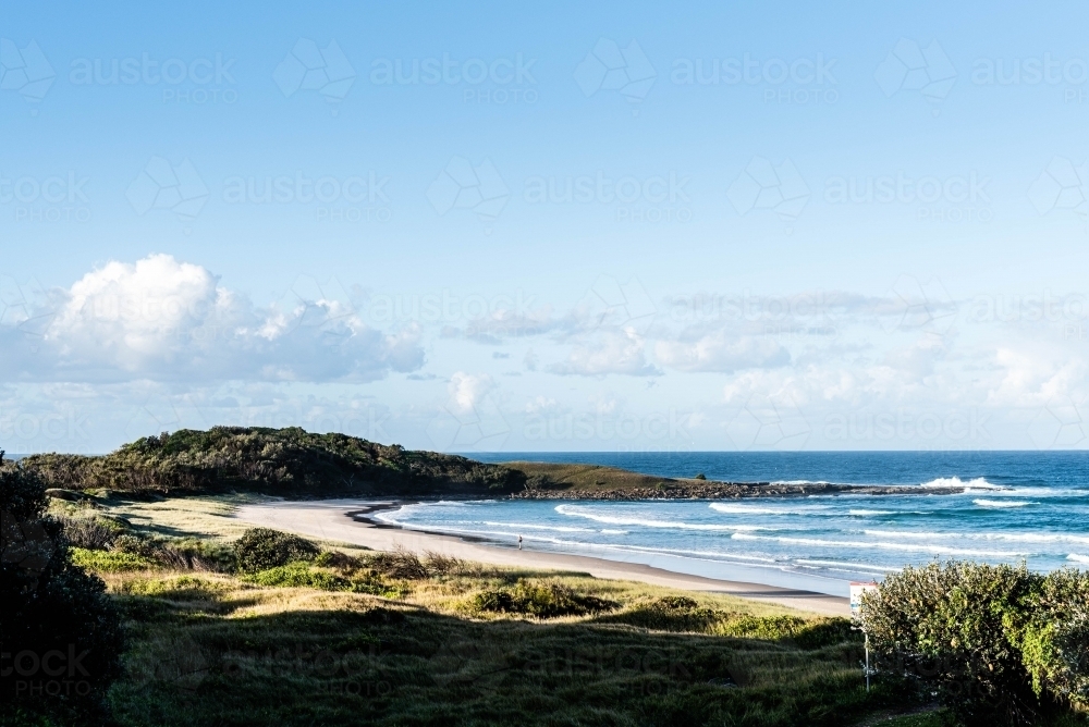 Deserted beach with bush - Australian Stock Image