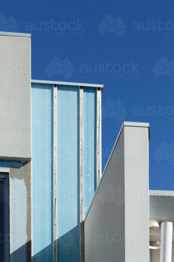 Detail of modern home architectural detail during construction - Australian Stock Image