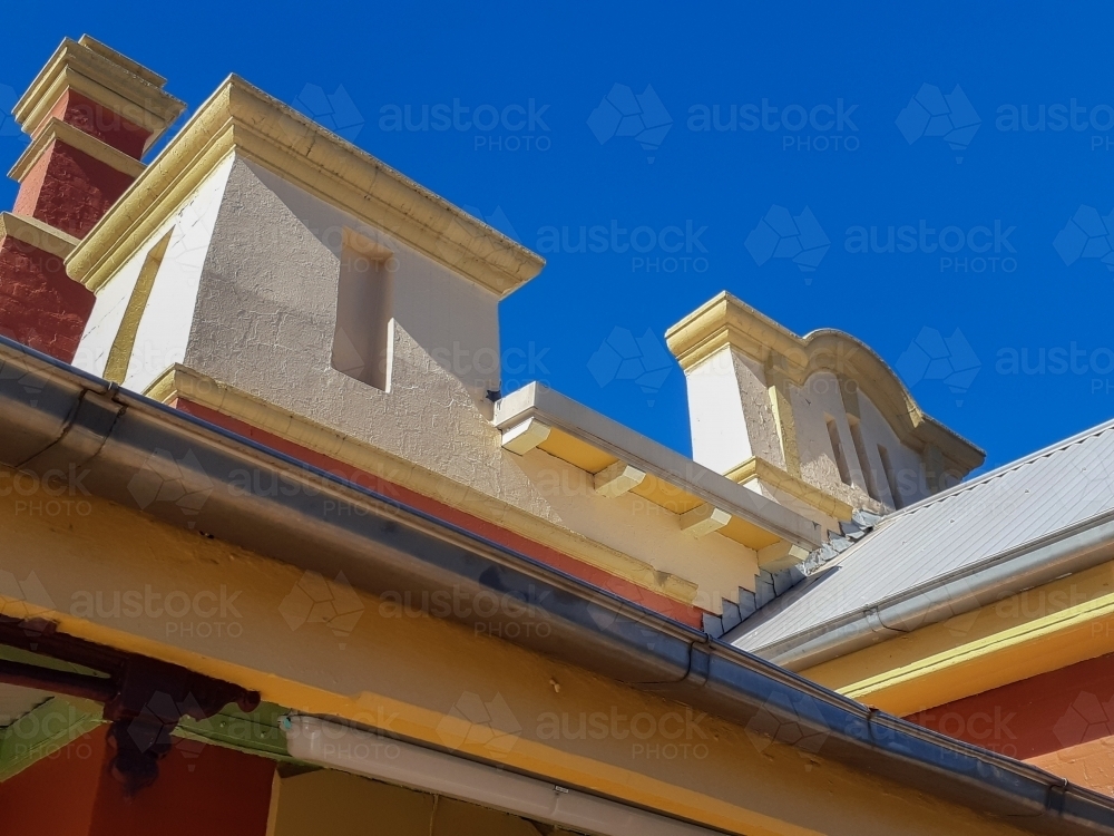 Detail of roof on original railway station building - Australian Stock Image
