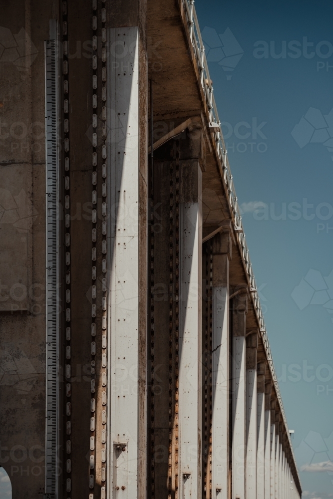 Detail of the Dam Wall at Hume Dam near Albury and Wodonga. - Australian Stock Image