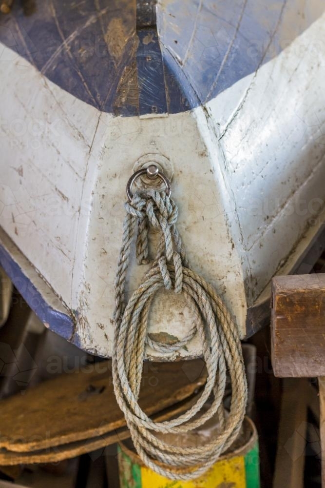Detail shot of an old wooden boat - Australian Stock Image