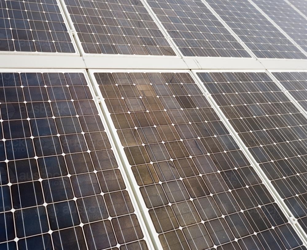 Detail shot of solar panels - Australian Stock Image