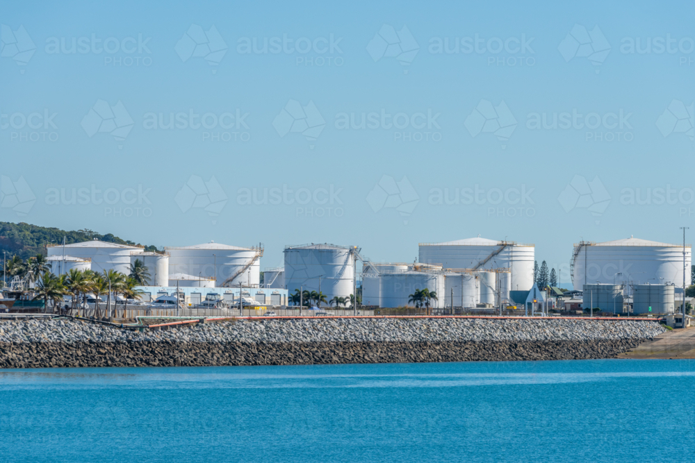 Diesel storage tanks at Mackay Harbour - Australian Stock Image