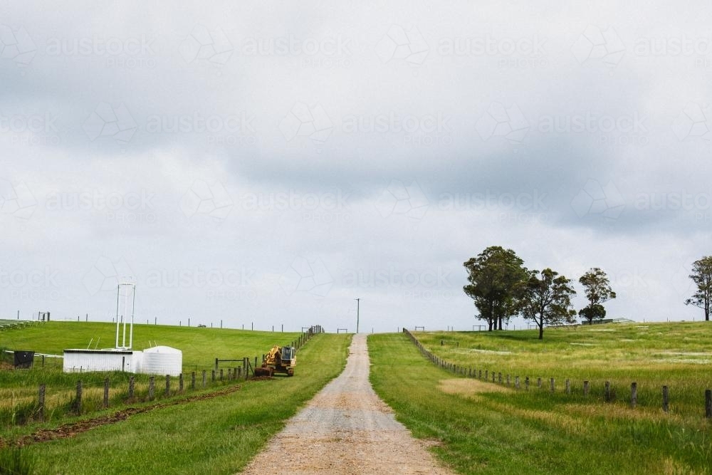 Dirt Road leading to rural farms - Australian Stock Image