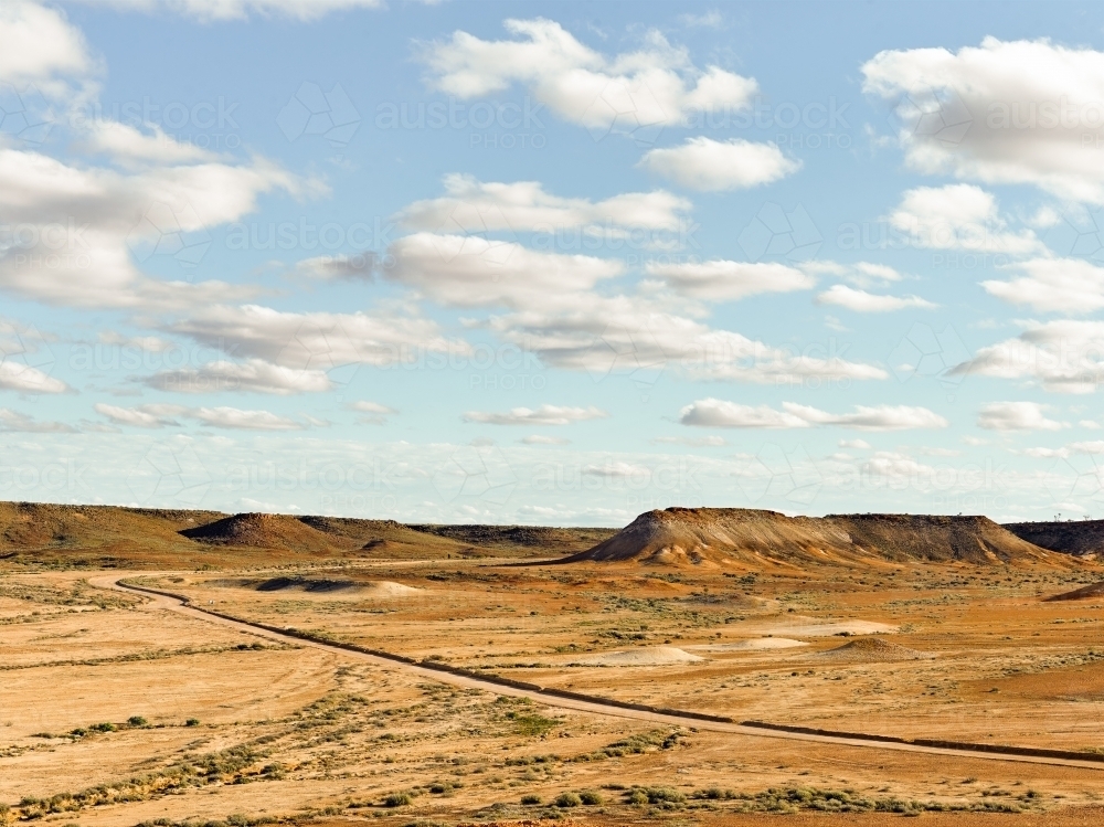 Dirt road though outback landscape - Australian Stock Image