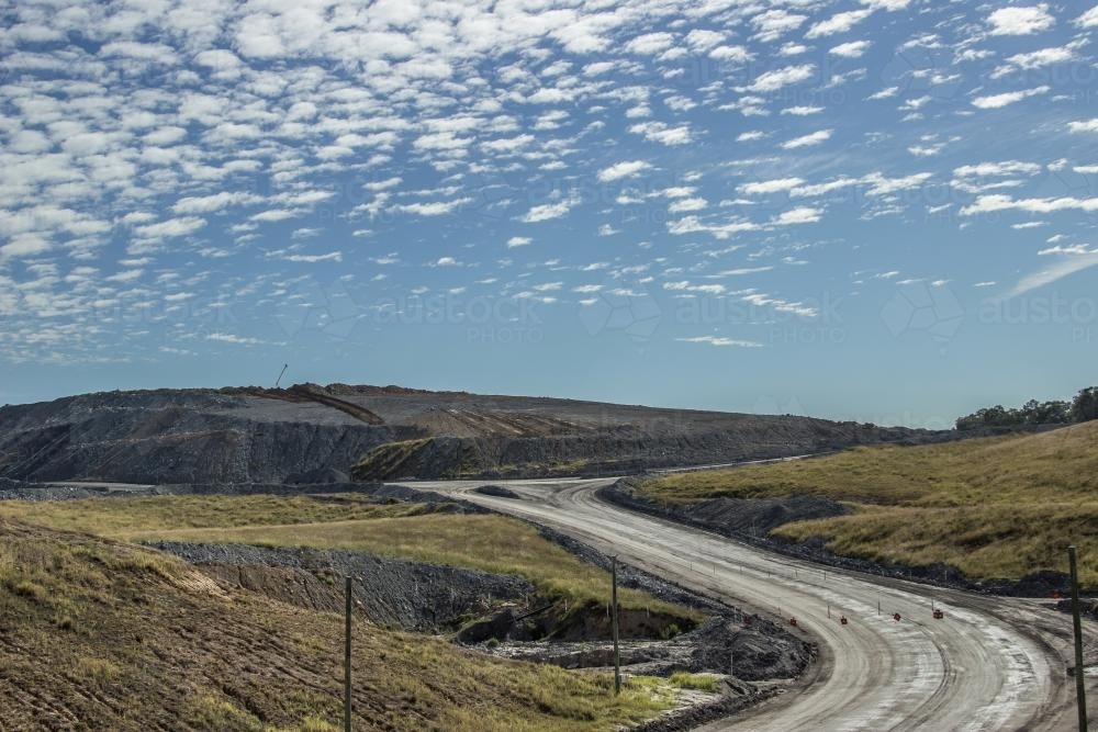 Dirt track to an open cut coal mine - Australian Stock Image