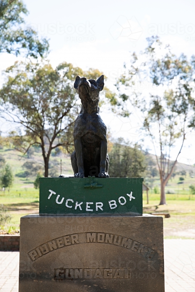 Dog on the tuckerbox - Australian Stock Image