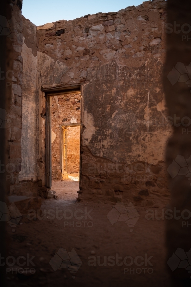 door way in old stone building - Australian Stock Image