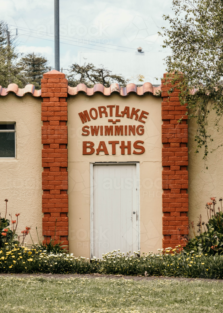 Doorway to the swimming baths - Australian Stock Image
